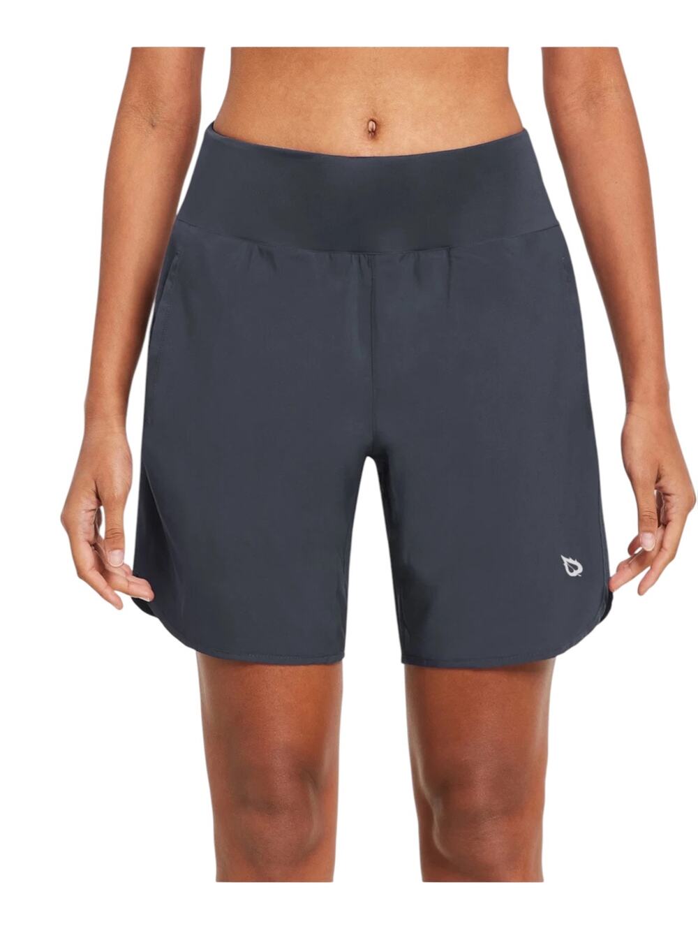 Sz M Baleaf Grey 7" Inseam Built-In Liner Grey Running Short